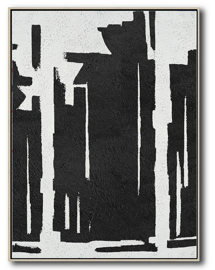 Original Art,Black And White Minimal Painting On Canvas - Artwork For Sale